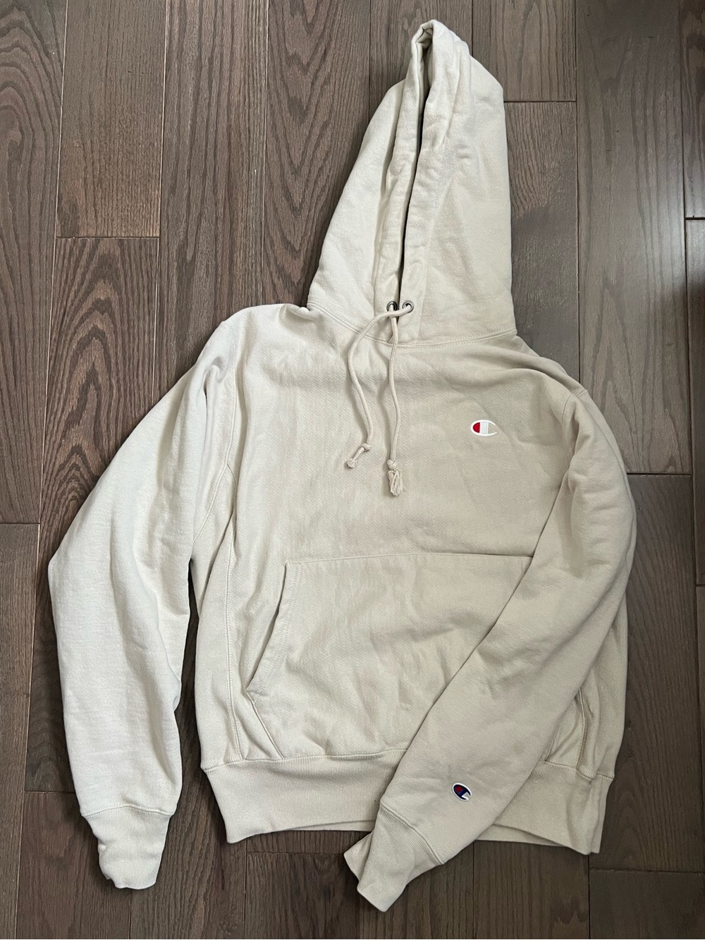 Champion Cream Pullover Hoodie with Kangaroo Pocket